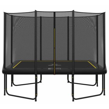 Rechteckige Trampolin Magic Circle Pro Black 214 x 305 cm mit sicherheitsnetz