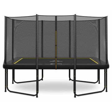 Rechteckige Trampolin Magic Circle Pro Black 244 x 366 cm mit sicherheitsnetz