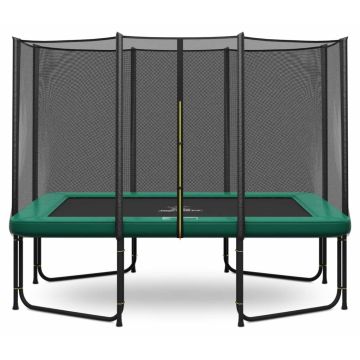 Rechteckige trampolin Magic Circle Pro 214 x 305 cm Gr&uuml;n mit Sicherheitsnetz 