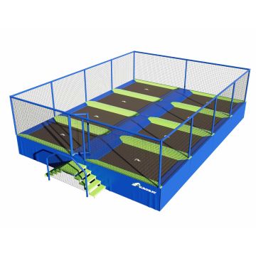 Trampolinanlage Akrobat Jump Arena Large - Seite an Seite