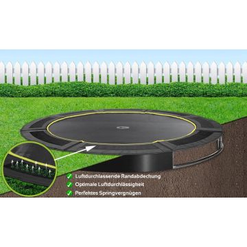 Flat to the ground Trampoline Capital Play Black 427 cm