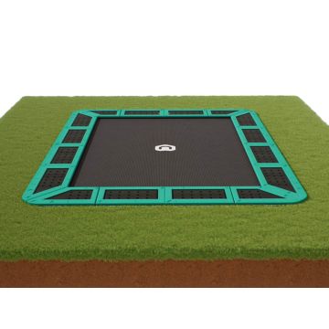 Flat to the ground Trampolin Rechteck Capital Play 335 x 244 Grün