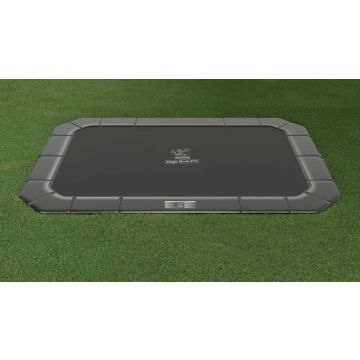 Flat to the ground Trampolin Rechteck Magic Circle Pro Grau 430x305 cm
