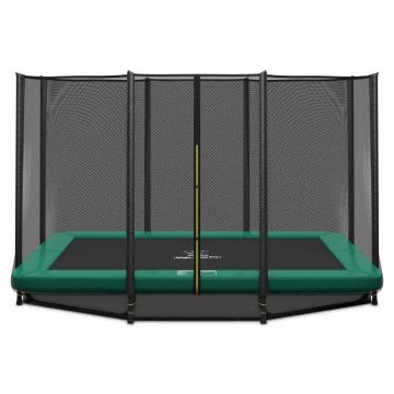 Rechteckige Bodentrampolin Magic Circle Pro 214x305 cm Grün mit sicherheitsnetz