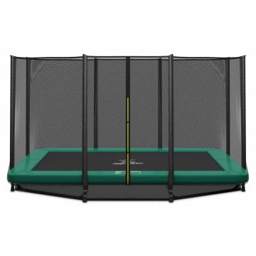 Rechteckige Bodentrampolin Magic Circle Pro 244x366 cm Grün mit sicherheitsnetz