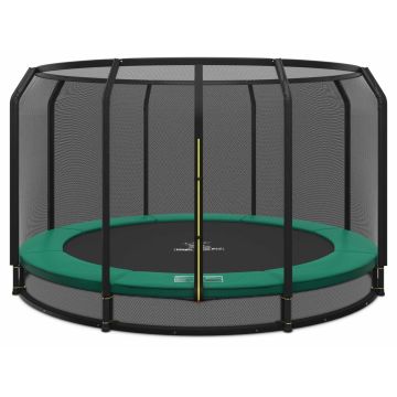 Bodentrampolin Magic Circle Pro 427 cm Grün mit Sicherheitsnetz