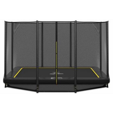 Rechteckige Bodentrampolin Magic Circle Pro Black 214x305 cm mit sicherheitsnetz