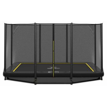 Rechteckige Bodentrampolin Magic Circle Pro Black 244x366 cm mit sicherheitsnetz