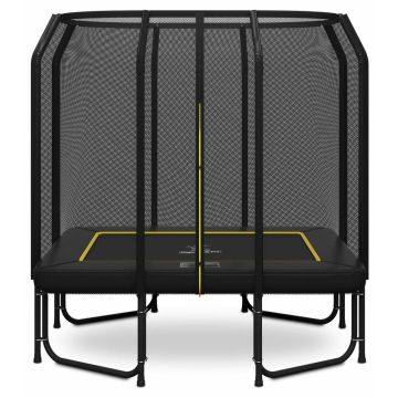 Rechteckige Trampolin Magic Jump Fiber 153 x 214 cm Black mit Sicherheitsnetz