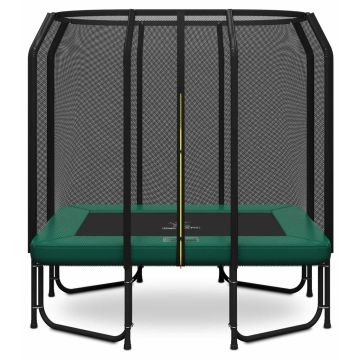 Rechteckige Trampolin Magic Jump Fiber 153 x 214 cm Grün mit Sicherheitsnetz