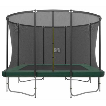 Rechteckige Trampolin Magic Jump Fiber 214 x 305 cm Grün mit Sicherheitsnetz