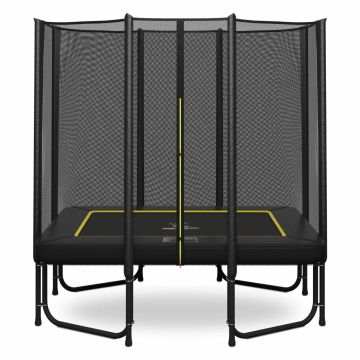 Rechteckige Trampolin Magic Jump 153 x 214 cm Black mit Sicherheitsnetz