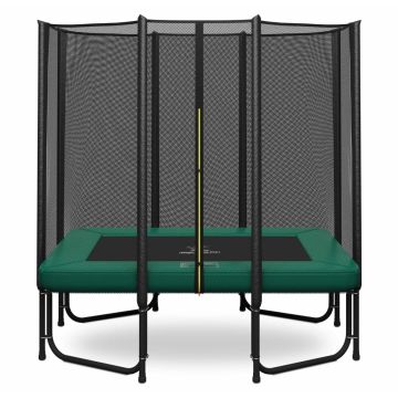 Rechteckige Trampolin Magic Jump 153 x 214 cm Grün mit Sicherheitsnetz