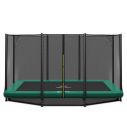Rechteckige Bodentrampolin Magic Circle Pro 244x366 cm Grün mit sicherheitsnetz