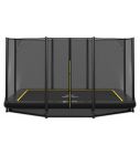 Rechteckige Bodentrampolin Magic Circle Pro Black 244x366 cm mit sicherheitsnetz