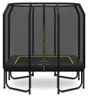 Rechteckige Trampolin Magic Jump Fiber 153 x 214 cm Black mit Sicherheitsnetz