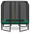 Rechteckige Trampolin Magic Jump Fiber 153 x 214 cm Grün mit Sicherheitsnetz