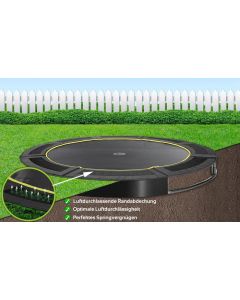 Flat to the ground Trampoline Capital Play Black 427 cm