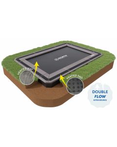 Flat to the ground Trampolin Rechteck North 360x250 cm Grau