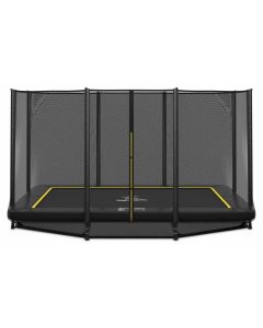 Rechteckige Bodentrampolin Magic Circle Pro Black 244x366 cm mit sicherheitsnetz