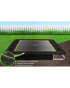 Flat to the ground Trampolin Rechteck Capital Play 305 x 183 Schwarz