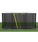 Flat to the ground Trampolin Rechteck Magic Circle Pro Grau 525x305 cm mit sicherheitsnetz
