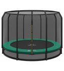 Bodentrampolin Magic Circle Pro 366 cm Grün mit Sicherheitsnetz