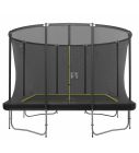 Rechteckige Trampolin Magic Jump Fiber 214 x 305 cm Black mit Sicherheitsnetz