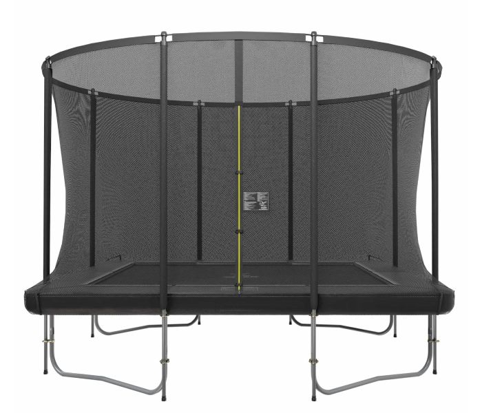 Rechteckige Trampolin Magic Jump Fiber 214 x 305 cm Grey mit Sicherheitsnetz
