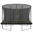 Rechteckige Trampolin Magic Jump Fiber 214 x 305 cm Black mit Sicherheitsnetz