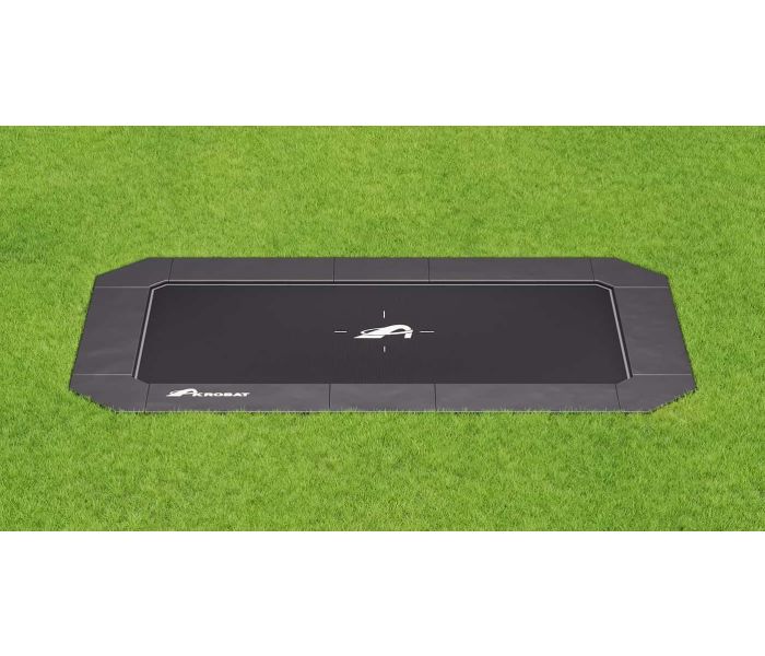 Flat to the ground Trampolin Rechteck Akrobat Primus Plus Schwarz/Schwarz 520 x 305 cm