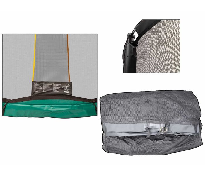 Trampoline los veiligheidsnet fiber rechthoek 244x366 cm met sluis(zonder palen)