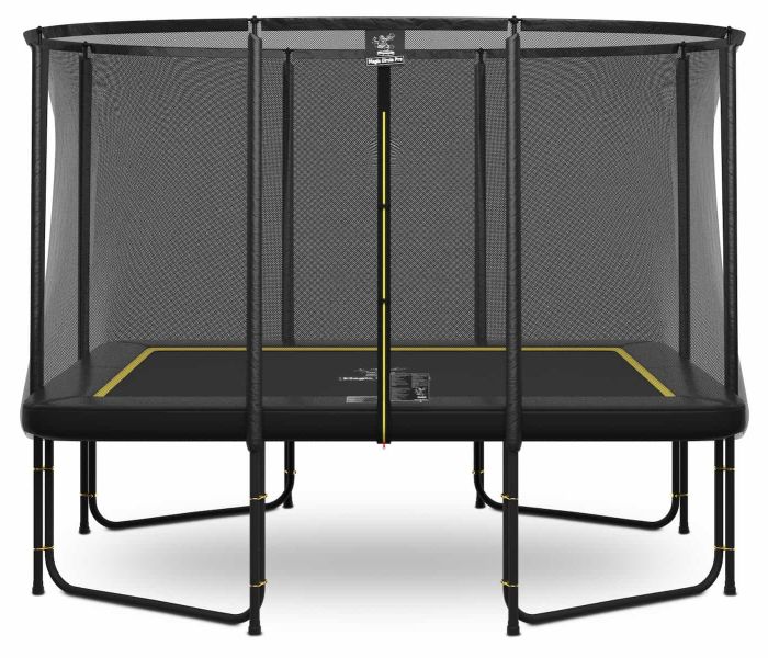 Magic Circle Pro Fiber Black Rechthoekige Trampoline 214 x 305 cm met veiligheidsnet