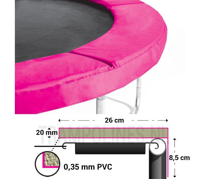 Trampoline Rand Roze 183 cm Salta met afmetingen
