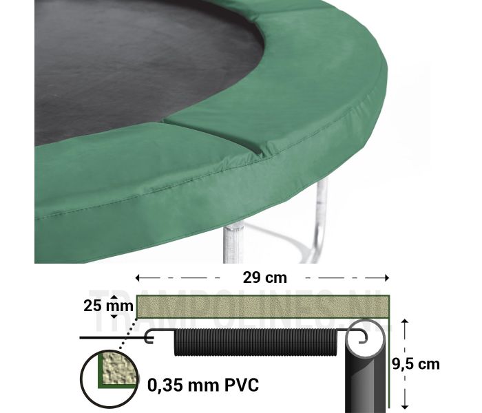 Trampoline Rand Groen 300-305 cm Salta met afmetingen