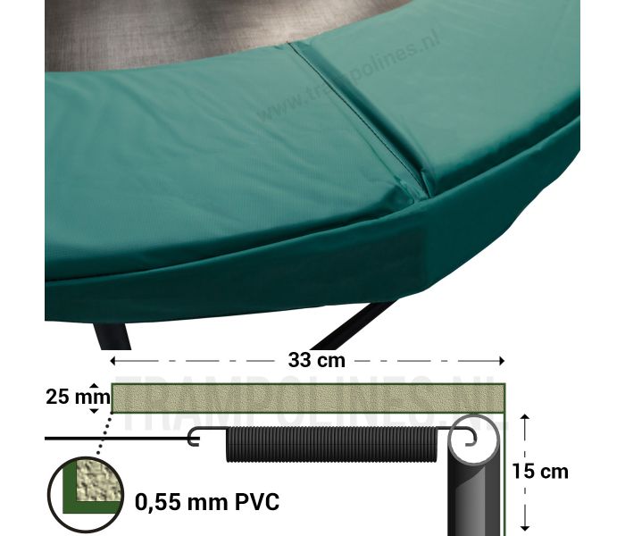 Trampoline Rand Magic Circle Pro 244 cm met afmeting