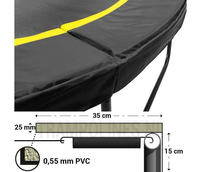 Trampoline Rand Magic Circle Pro Black 244 cm met afmeting
