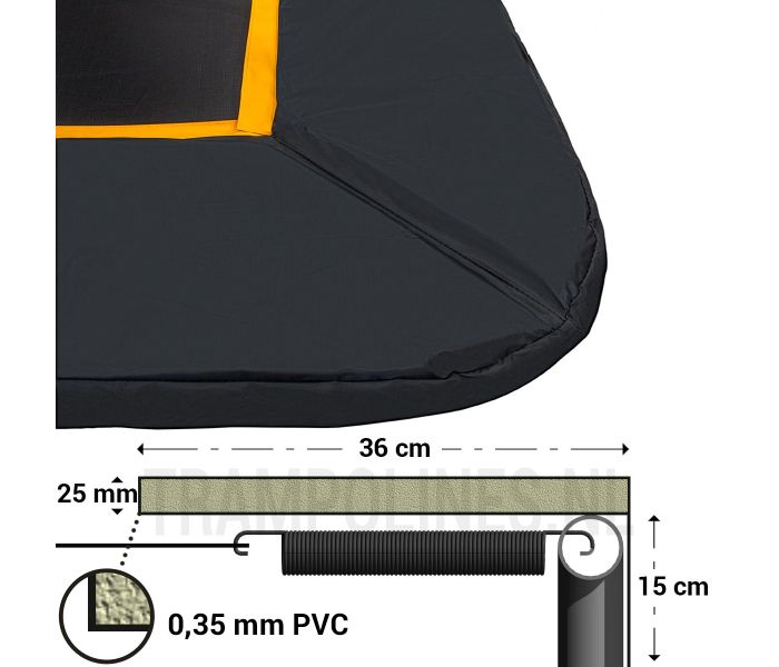 Trampoline Rand Rechthoekig Magic Jump Black 214 x 305 cm