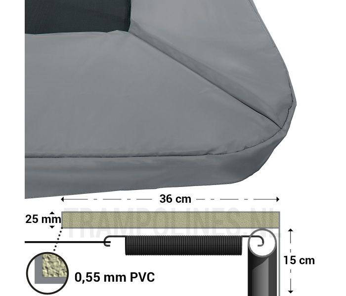 Trampoline Rand Rechthoekig Magic Circle Pro Grey 214 x 305 cm