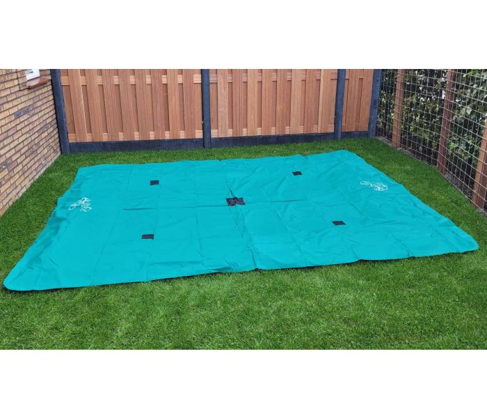Rechthoekige Trampoline Afdekhoes Flat To The Ground 214 x 305 cm Groen