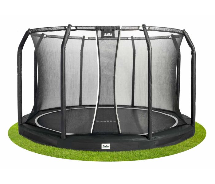 Salta Premium Ground Ingraaf Trampoline 427 Zwart met veiligheidsnet