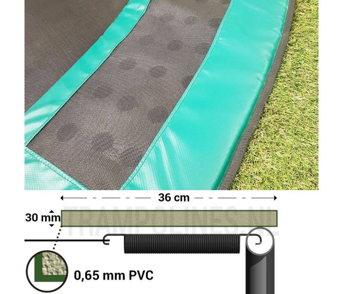 Trampoline Rand Capital Play 244 cm Groen met afmetingen