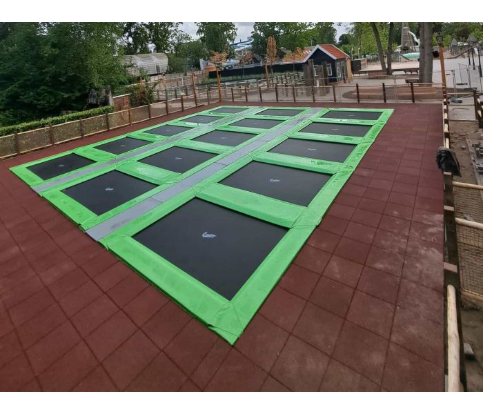 Trampolinepark Akrobat Jump Arena Flat to the ground - Zij aan Zij